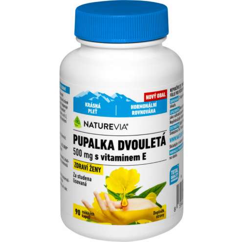 NatureVia Evening Primrose Oil - Масло Примулы вечерней 500 мг, 90 капсул